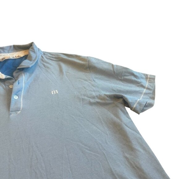 Travis Mathew Light Blue Polo Shirt Golf Cotton Blend Casual Classic Size XL - Picture 3 of 12